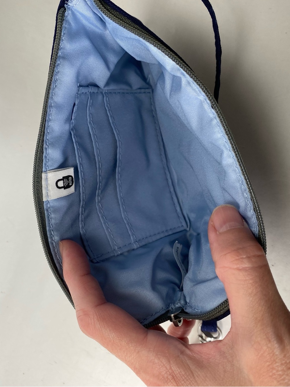 Baggallini Deep Purple Light Blue Wristlet with Strap - Picture 9 of 12